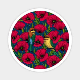 Bee eaters and poppies Magnet